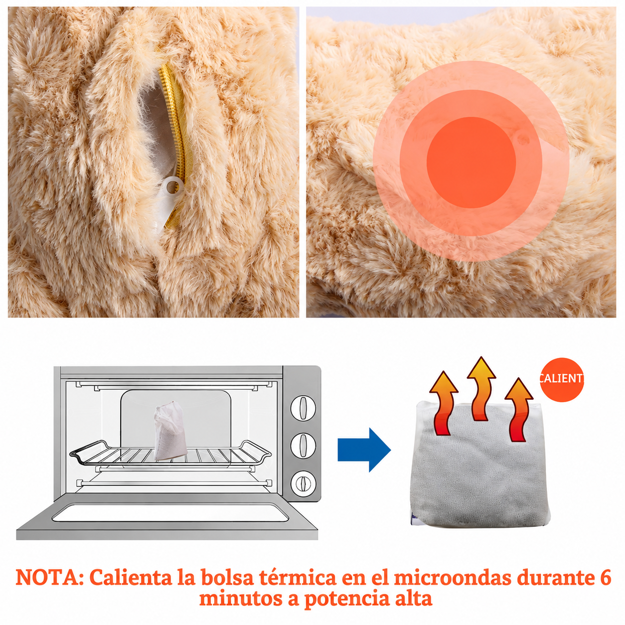 Peluche calmante con calor para perros