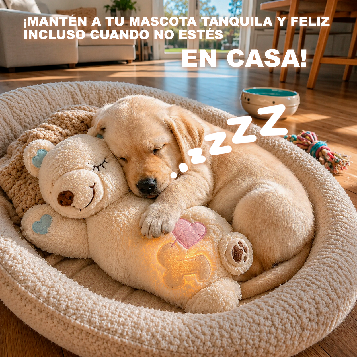 Peluche calmante con calor para perros